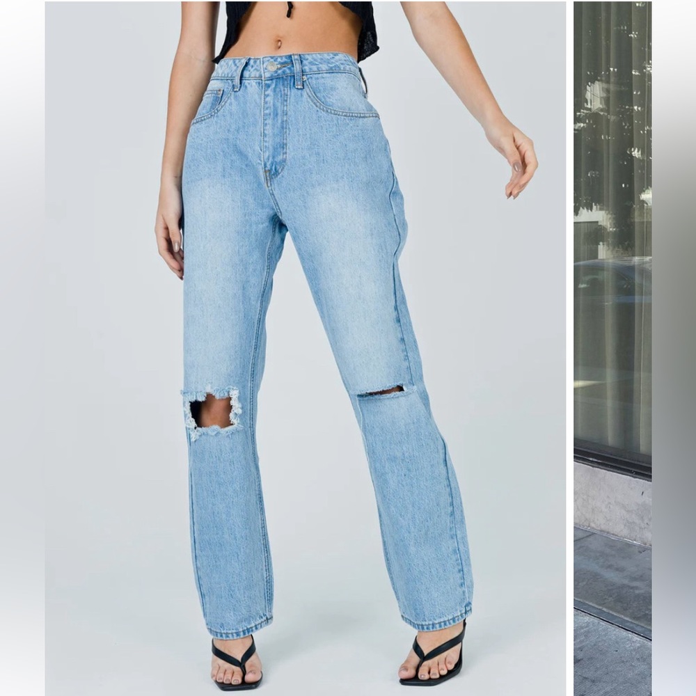 NWT Princess Polly Fairmount Straight Leg Jean Light Wash